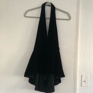 Free people, black halter, valvet open back. Beautiful and elegant!